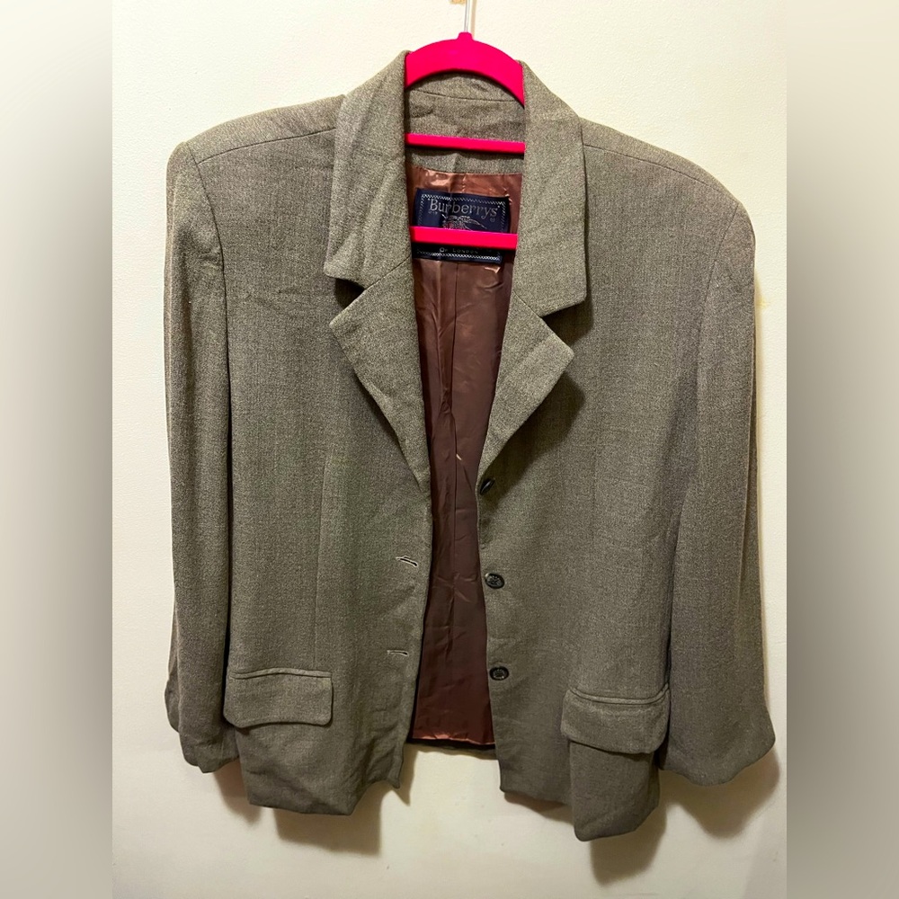 Vintage Burberry green/gray blazer sz‎ 12